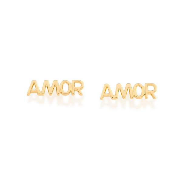 Brinco Rommanel Formado Por Palavra AmorMed 0,40 Cm X 1,50 Cm