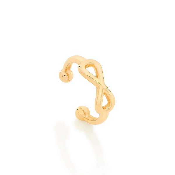 Brinco Rommanel Piercing De Pressão Com Detalhe De Infinito VazadoMed 1,20 Cm De Diâmetro