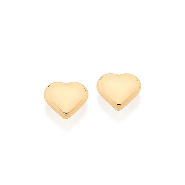 Brinco Rommanel Pequeno No Formato De CoraçãoMed 0,4 Cm X 0,4 Cm (Joia Licenciada Cápsula Ss)