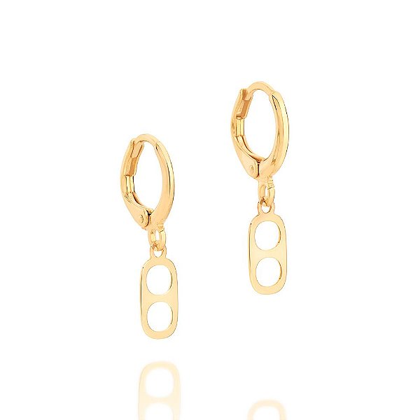 Brinco Rommanel Argola Composto Por Tampinha De Latinha PenduradaMed 2,5 Cm X 1,3 Cm