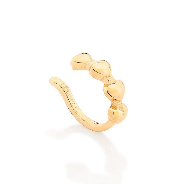 Brinco Rommanel Piercing De Pressão, Composto Por 4 CoraçõesMed 1,3 Cm De Diâmetro(Joia Licenciada Cápsula Ss)