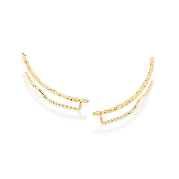 Brinco Rommanel Ear Cuff Com Detalhes TrabalhadosMed 3,3 Cm X 0,2 Cm(Joia Licenciada Cápsula Ss)