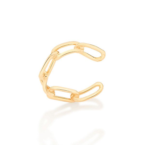 Brinco Rommanel Piercing De Pressão Formado Por Elos De Corrente Cadeado Fio 0,90 MmMed 1,6 Cm De Diâmetro(Joia Licencia