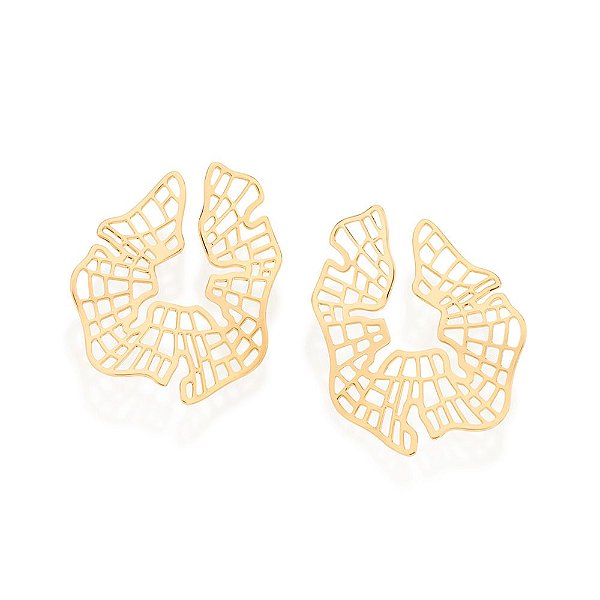 Maxi Brinco Rommanel Formato OrgânicoMed 3,9 Cm X 3,1 Cm (Joia Licenciada Coleção Ana Hickmann)