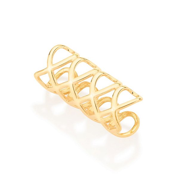 Brinco Rommanel Piercing De Pressão Formato De Losangos E Gotas Vazadas Med 2,0 Cm (Altura) X 0,90 Cm De Diâmetro