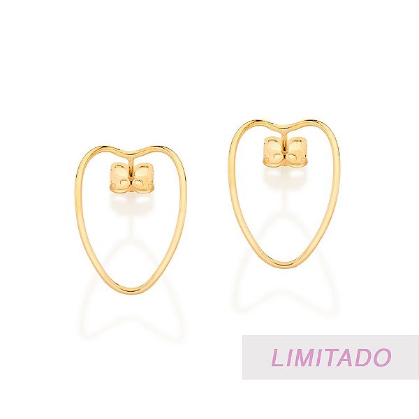 Brinco Rommanel Formato Oval Curvado E Vazado Med 2,2 Cm X 1,5 Cm
