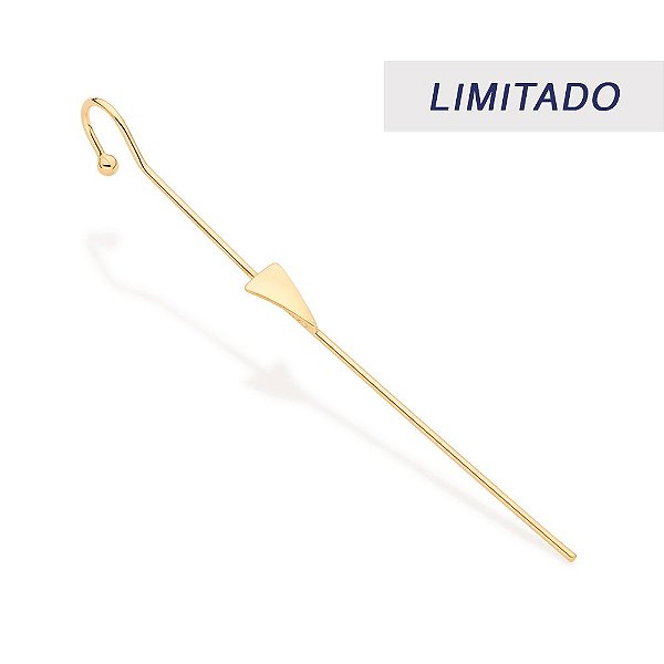 Brinco Rommanel Ear Climber Com Simbolo Geométrico Triangular  Med  7,50 Cm(Joia Licenciada Coleção Giovanna Antonelli)
