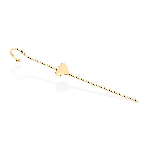 Brinco Ear Climber Com Coração Abaulado Ao Centro Med 7,7 Cm X 1,0 Cm (Joia Licenciada Coleção Ana Hickmann)