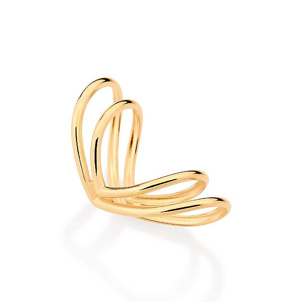 Brinco Rommanel Piercing De Pressão Com Dois Aros,Med 2,3 Cm X 1,1 Cm (Joia Licenciada Coleção Giovanna Antonelli)