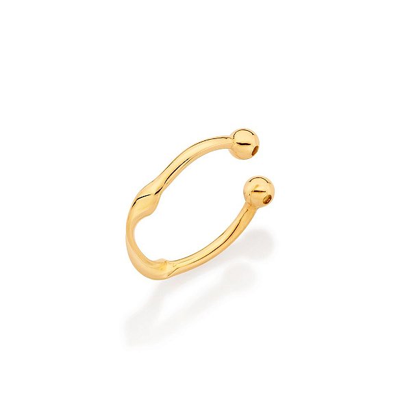 Brinco Rommanel Piercing De Pressão Com Aro Torcido Ao Centro,Med 1,3 Cm (Joia Licenciada Coleção Giovanna Antonelli)