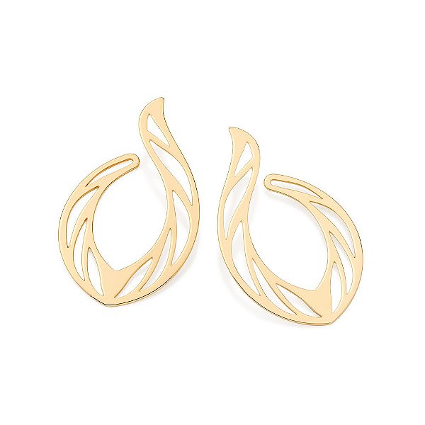 Maxi Brinco Formato Gota Aberta,Med 5,5 Cm X 3,4 Cm (Joia Licen, Coleção Ana Hickmann)