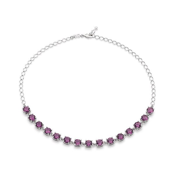 Gargantilha Rommanel Choker Formada Por Corrente Losango Fio 0,60 Mm, Composta Por 15 Cristais Redondos De 6,0 MmMed 37