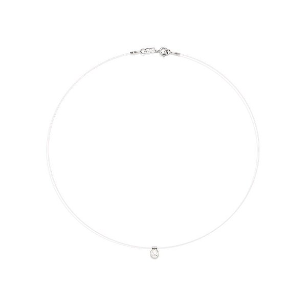 Gargantilha Rommanel Fio De Nylon Com Cristal  De 4 Mm - Ponto De Luz  Med  40/42 Cm