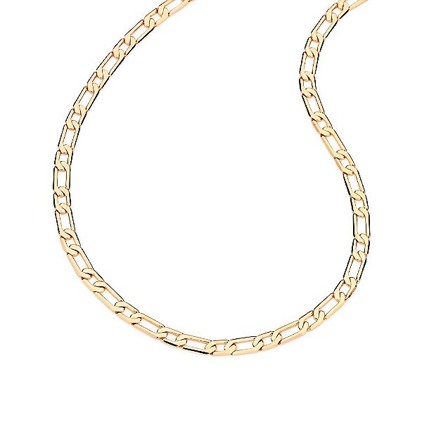 Cordão Rommanel Formado Por Fio Alternado 1X1 Diamantado De Elos Lisos Batidos Med 60 Cm