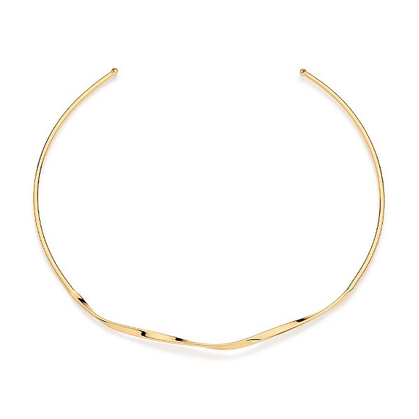 Gargantilha Rommanel Choker Aro Torcido Ao Centro,Med 12 Cm De Diâmetro(Joia Licenciada Coleção Giovanna Antonelli)