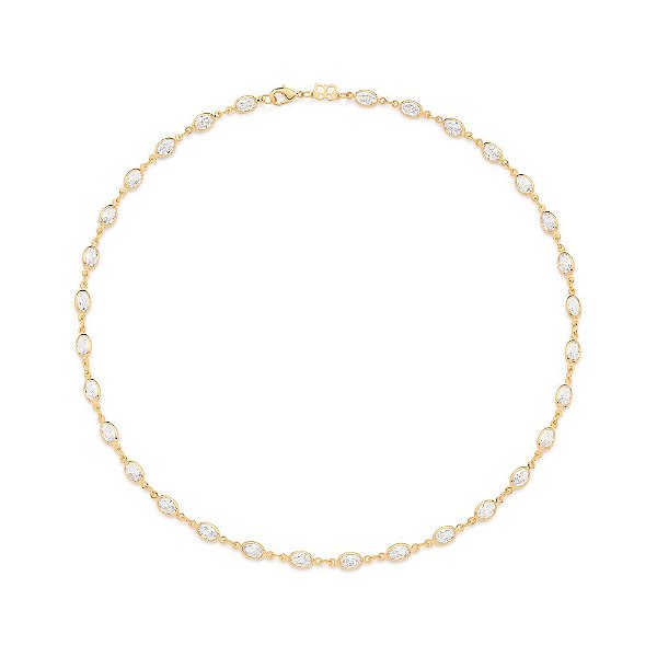 Gargantilha Rommanel Composta Por 31 Zircônias Ovais De 4X6 Mm ( A Quantidade De Zircônias Pode Variar),Med 42 Cm (Joia