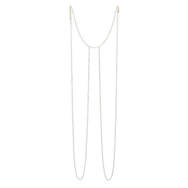 Gargantilha Rommanel Body Chain Composta Por 460 Cristais Facetados De 3,0 Mm (A Quantidade De Cristais Pode Variar),Med