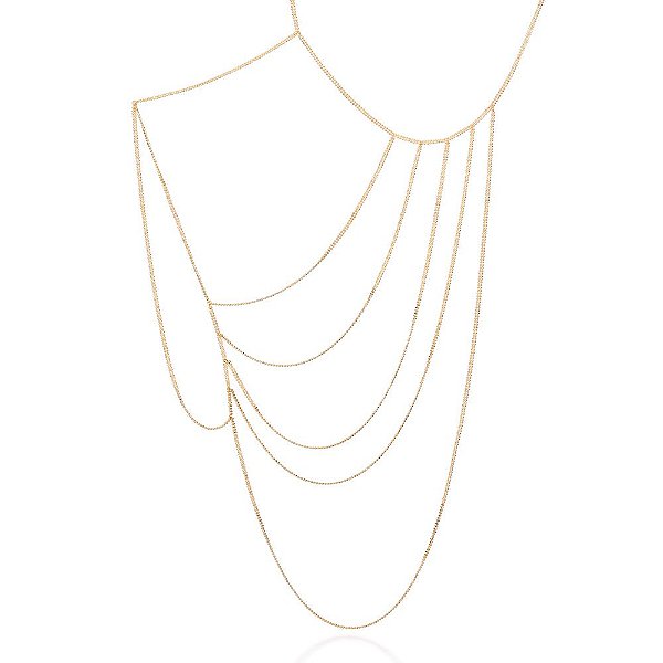 Body Chain Formado Por Corrente Elo Duplo Com Esferas,Med, 45 Cm Com Extensor Ajustável Á 37 Cm, (Joia Licenciada Coleçã