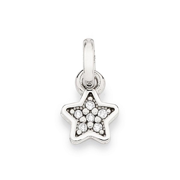 Pingente Rommanel No Formato Estrela, Cravejado Por 6 Zircônias De 1,0 Mm Med 1,2 Cm X 0,60 Cm