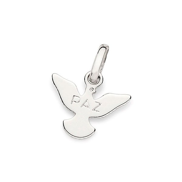 Pingente Rommanel Formato Espírito Santo Escrito Paz,Med 1,4 Cm X 1,1 Cm