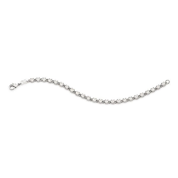 Pulseira Rommanel Composta Por 24 Zircônias De 4,0 Mm, Com Fecho Lagosta De 1,1 Cm Med 18 Cm (Joia Licenciada Coleção An