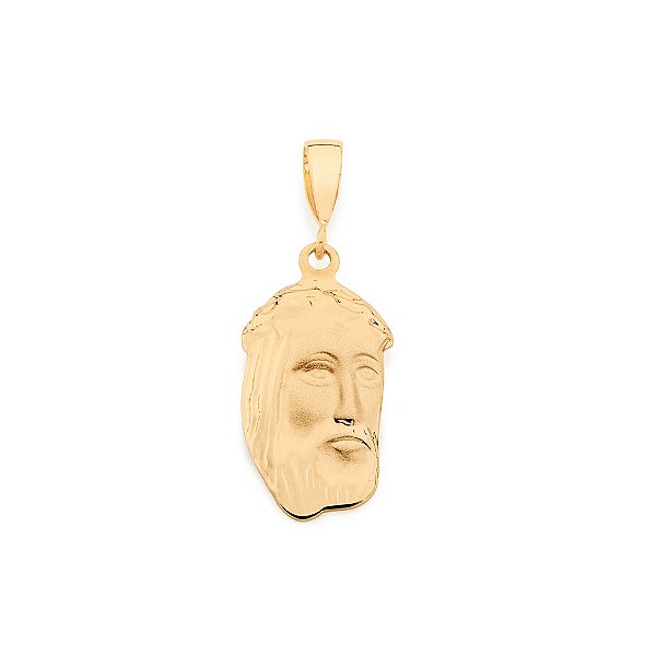 Pingente Rommanel Face De Cristo Com Acabamento Acetinado, Med. 2,2 Cm