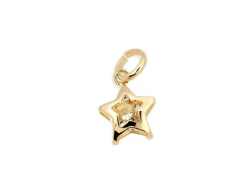 Pingente Rommanel Formato Estrela Com Cristal E Detalhes Vazados  Med  0,9 Mm