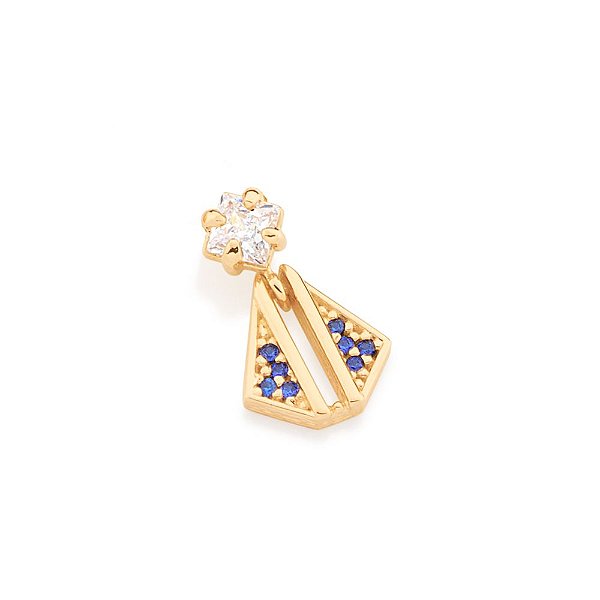 Pingente Rommanel Nossa Senhora Aparecida Composto Por 1 Zircônia Carre De 4X4Mm E 8 Zircônias De 1,25Mm Med 1,70Cm