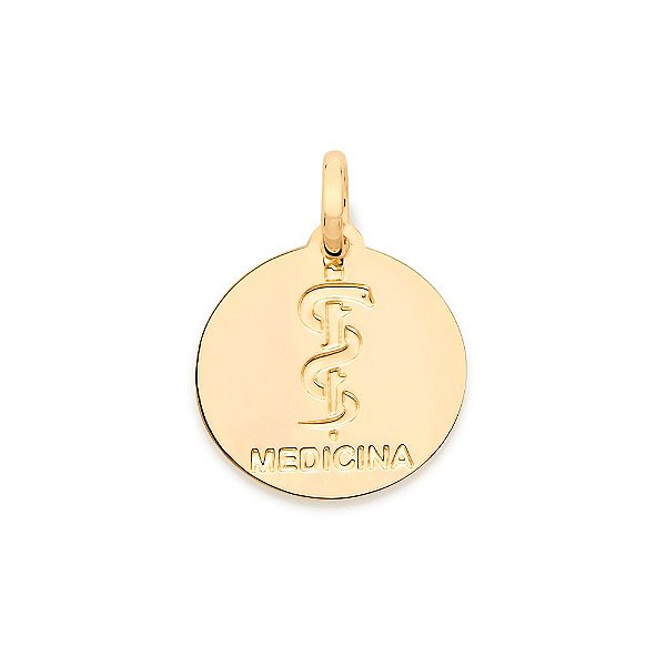 Pingente Rommanel Medalha Formado Por Símbolo Profissão Medicina Med 2,0 Cm X 1,5 Cm
