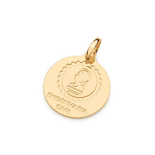 Pingente Rommanel Medalha Formado Por Símbolo Profissão Engenharia Civil Med 2,0 Cm X 1,5 Cm