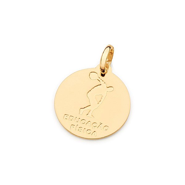 Pingente Rommanel Medalha Formado Por Símbolo Profissão Educação Física Med 2,0 Cm X 1,5 Cm