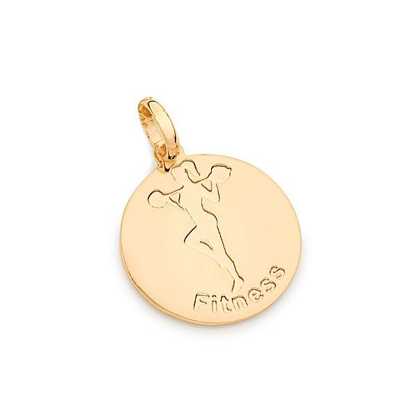 Pingente Rommanel Medalha Formado Por Símbolo Profissão Fitness Med 2,0 Cm X 1,5 Cm