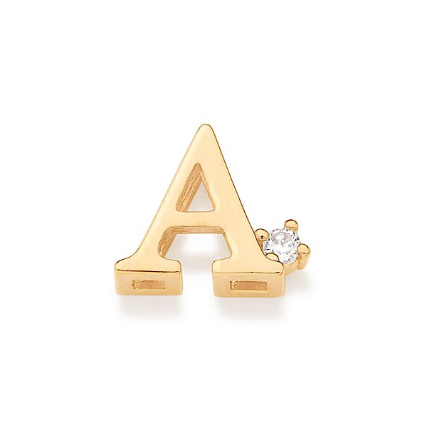 Pingente Rommanel Formato Letra, Cravejado Por 1 Zircônia De 2,25 Mm Na Lateral Med 1,0 Cm