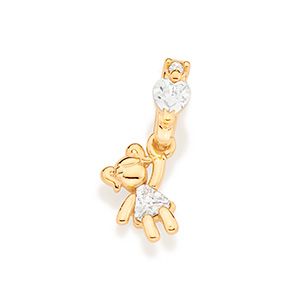 Pingente Rommanel Menina Cravejado Por 1 Zircônia Formato Triângular De 3X3 Mm, 1 Zircônia De 1,25 Mm E 1 Zircônia Forma