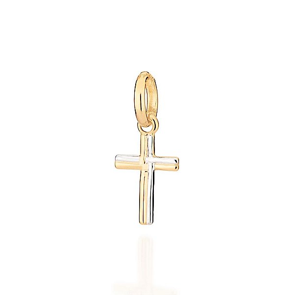 Pingente Formato Cruz Com Aplicação De Rhodium Med 2,0 Cm X 0,90 Cm - 542626