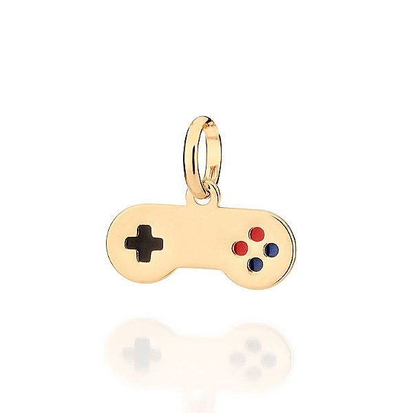 Pingente Rommanel Formato Controle De Vídeo Game, Com Aplicação De Resina,Med 1,4 Cm X 1,7 Cm
