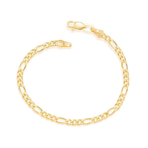 Pulseira Rommanel Formada Por Fio Alternado 3X1 1,0 Laminado Med 18/19/20/21 Cm