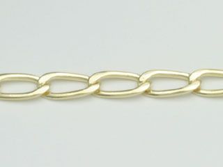 Pulseira Rommanel Formada Por Fio Grumet Elo 1,20 Longo Laminado Med 19/20/21/22 Cm