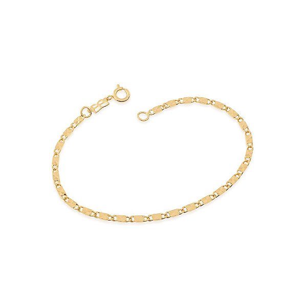 Pulseira Rommanel Formada Por Fio Diamantado E Batido Med 17/18/20 Cm