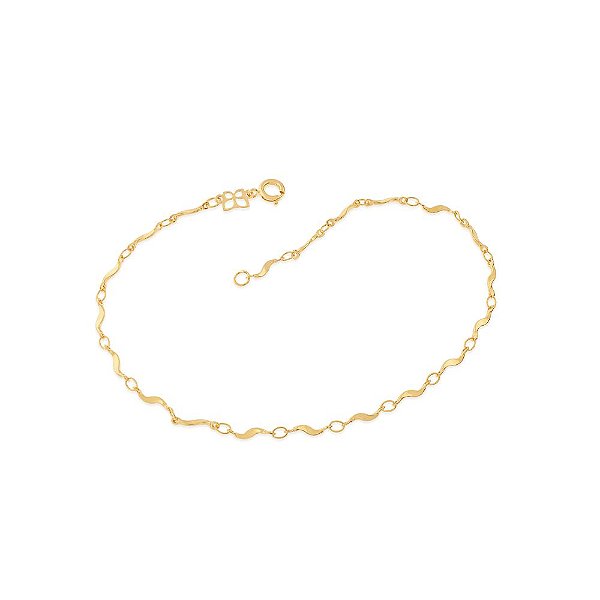 Pulseira Rommanel Formada Por Fio De Elos Em Formato De Til  Med 18Cm