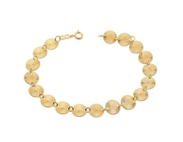 Pulseira Rommanel Formada Por Círculos Com Efeito Luminoso, Med  20 Ajustável A 18 Cm