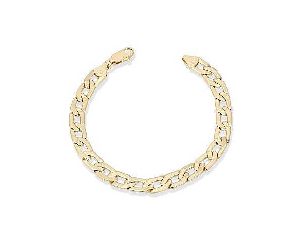 Pulseira Rommanel Masculina Formada  Por Fio De Elos 1X1 Diamantados Largura 1,4X0,6 Cm Med 19/20/21/22 Cm