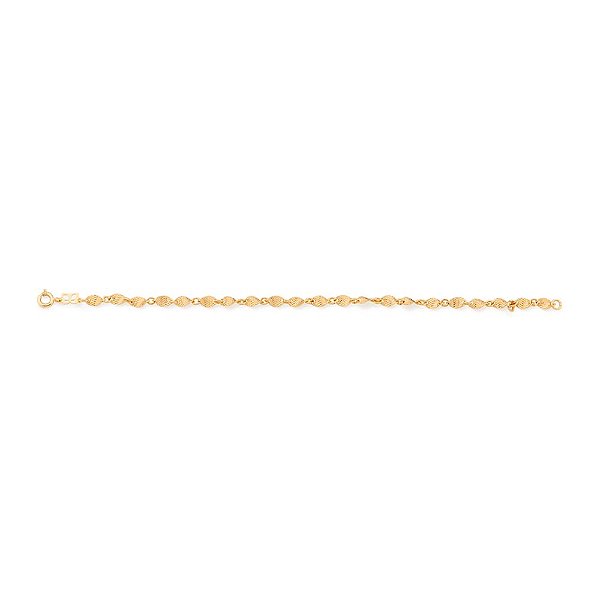 Pulseira Rommanel Formada Por Peças Oval Torcidas  Med 19 Ajustável A 17 Cm