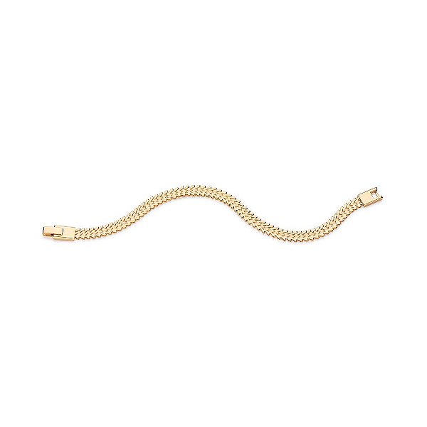 Pulseira Rommanel Formada Por Fio No Formato De Esteira Com Detalhes Trabalhados  Med 18 Cm/ 20 Cm(Joia Licenciada Coleç