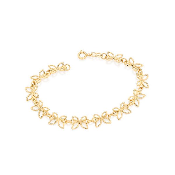 Pulseira Rommanel Formada Por Peças No Formato De Borboletas Vazadas Unidas  Med  18Cm