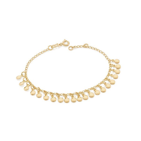 Pulseira Rommanel, Estilo Ciganinha, Formada Por Fio Losango Laminado, Composta Por Vários Berloques De Medalhas Med 19