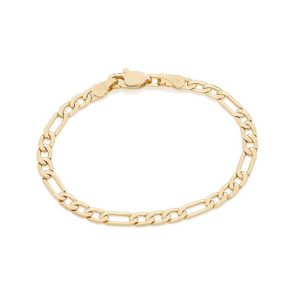 Pulseira Rommanel Formada Por Fio De Elos Lisos Batidos 3X1 Med 18 Cm(Joia Licenciada Coleção Giovanna Antonelli 12ª Edi