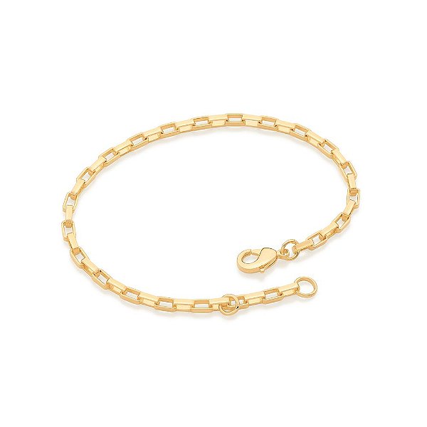 Pulseira Rommanel Formada Por Fio Elos Retangulares Med 20 Cm Ajustável 18 Cm(Joia Licenciada Coleção Ana Hickmann 23º E