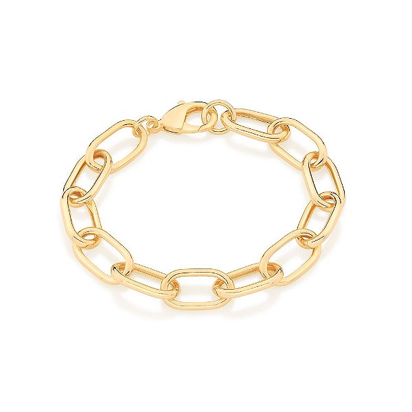 Pulseira Rommanel Formada Por Fio Elos Ovais Médios Med 20 Cm