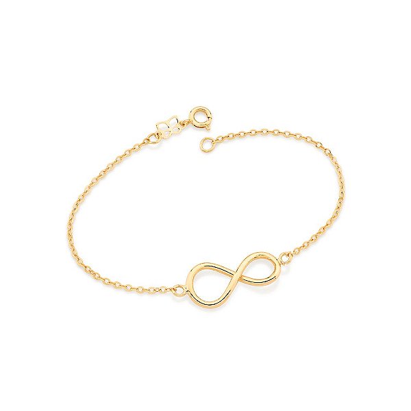 Pulseira Rommanel Formada Por Fio Elo Oval Diamantado, Composta Por InfinitoMed 19 Cm